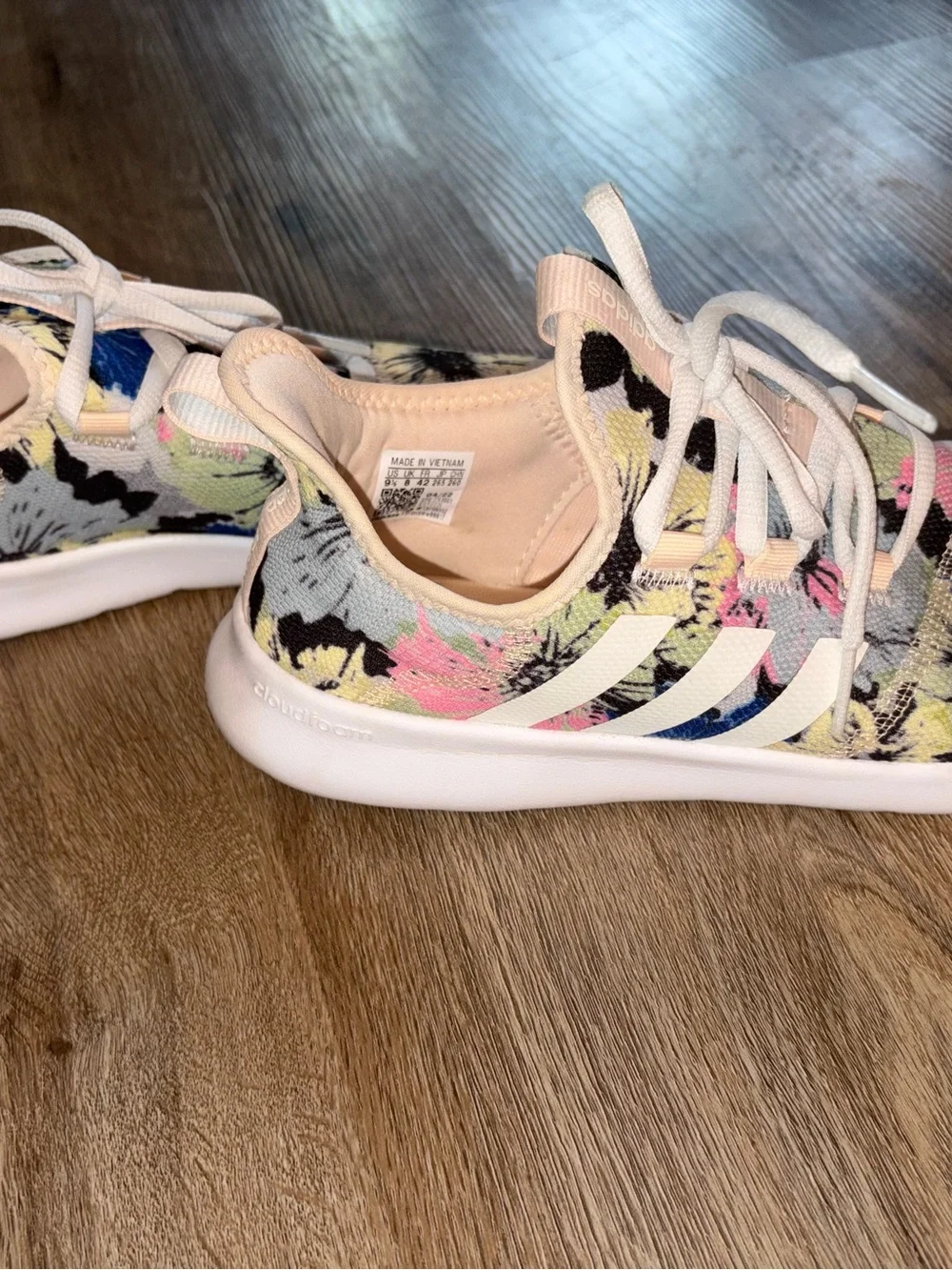 Women's Floral Print Athletic Sneakers - Pink, Yellow, Blue